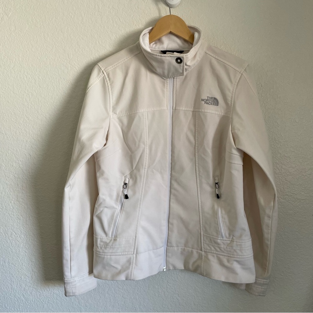 The North Face Women's Calentito Soft Shell Outerwear Full Zip Jacket Off White